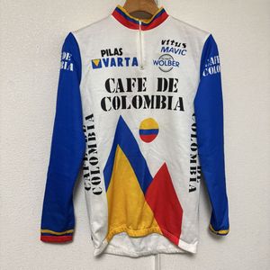 イタリア製ビンテージ80s カフェド コロンビア裏パイル 長袖 サイクルジャージ レトロデ