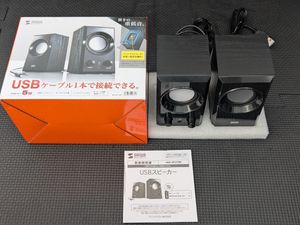 0801u0514　サンワサプライ USBスピーカー 木製キャビネット パッシブラジエーター搭載