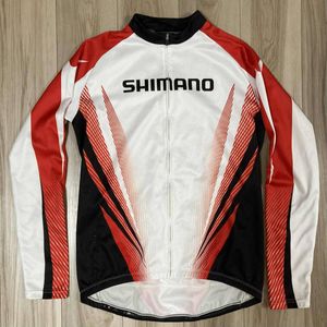 送料230★シマノ Lサイズ メンズ やや薄手の裏起毛 長袖サイクルジャージ SHIMANO 定番