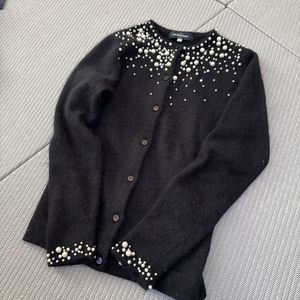 クイーンズコート　 2 カーディガン ニット　ビジュ ビーズ　