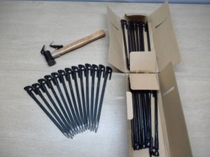 村の鍛冶屋 ELLISSE エリッゼステーク 28cm 29本セット 鋳造ペグ ペグハンマー付き 管理8