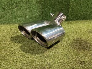 ☆ デュアル出しステンレスマフラーカッター 全長約220mm 出口直径 約84mm x 65mm×2 中