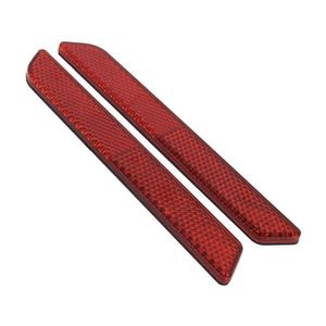 汎用 リア リヤ 反射板 リフレクター レッド 2個セット 縦14.5 横2.1cm 厚さ1cm サイドバ