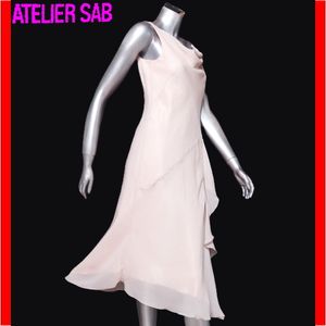 カラードレス　ATELIER SAB　アトリエサブ　フォーマルワンピース　ロングドレス　光沢　