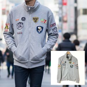 多彩なワッペンが魅力！【PPFM】ピーピーエフエム ジップアップ スウェット パーカー ア