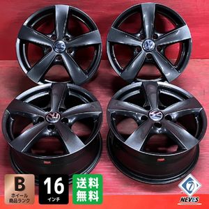【送料無料】中古 社外 タルガ 16x7.0+53 112/5H Hub57.1mm Audi、VW等 アルミホイール4