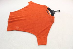 9551 新品 ラメ入りドルマンニットプルオーバー オレンジＭサイズ