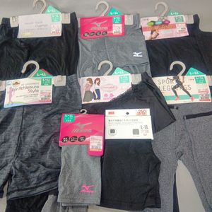 B2959 MIZUNO グレー 黒 ストレッチ UV 10分8分7分3分2分1分丈 スパッツ レギンス レース