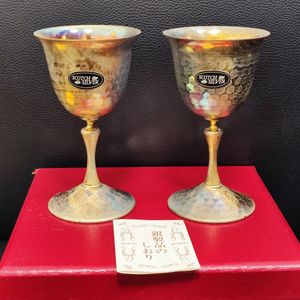 美術品・アンティーク・コレクション 【純銀 / ガラス】フリルのワイン