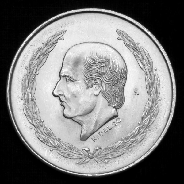 1円～☆質流れ☆メキシコ 5ペソ銀貨 イダルゴの横顔 1951年発行 純度72