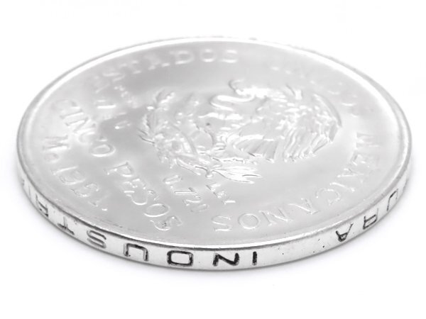 1円～☆質流れ☆メキシコ 5ペソ銀貨 イダルゴの横顔 1951年発行 純度72