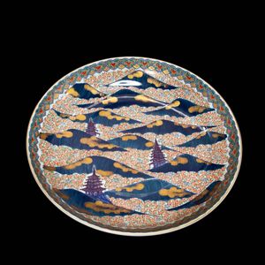 有田焼　日展入選多数　藤井朱明　朱明窯　「朝日」　壺　花瓶　花器　箱付き 藤井朱明 飾り壺 花器 日展人気作家 花瓶 有田焼 天目梅花瓶 共箱付