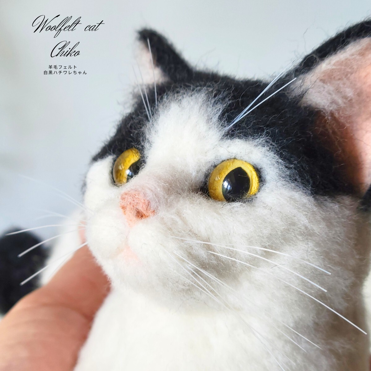 Chiko】 羊毛フェルト 猫 リアル 手作り ハンドメイド 猫ちゃん 1点物