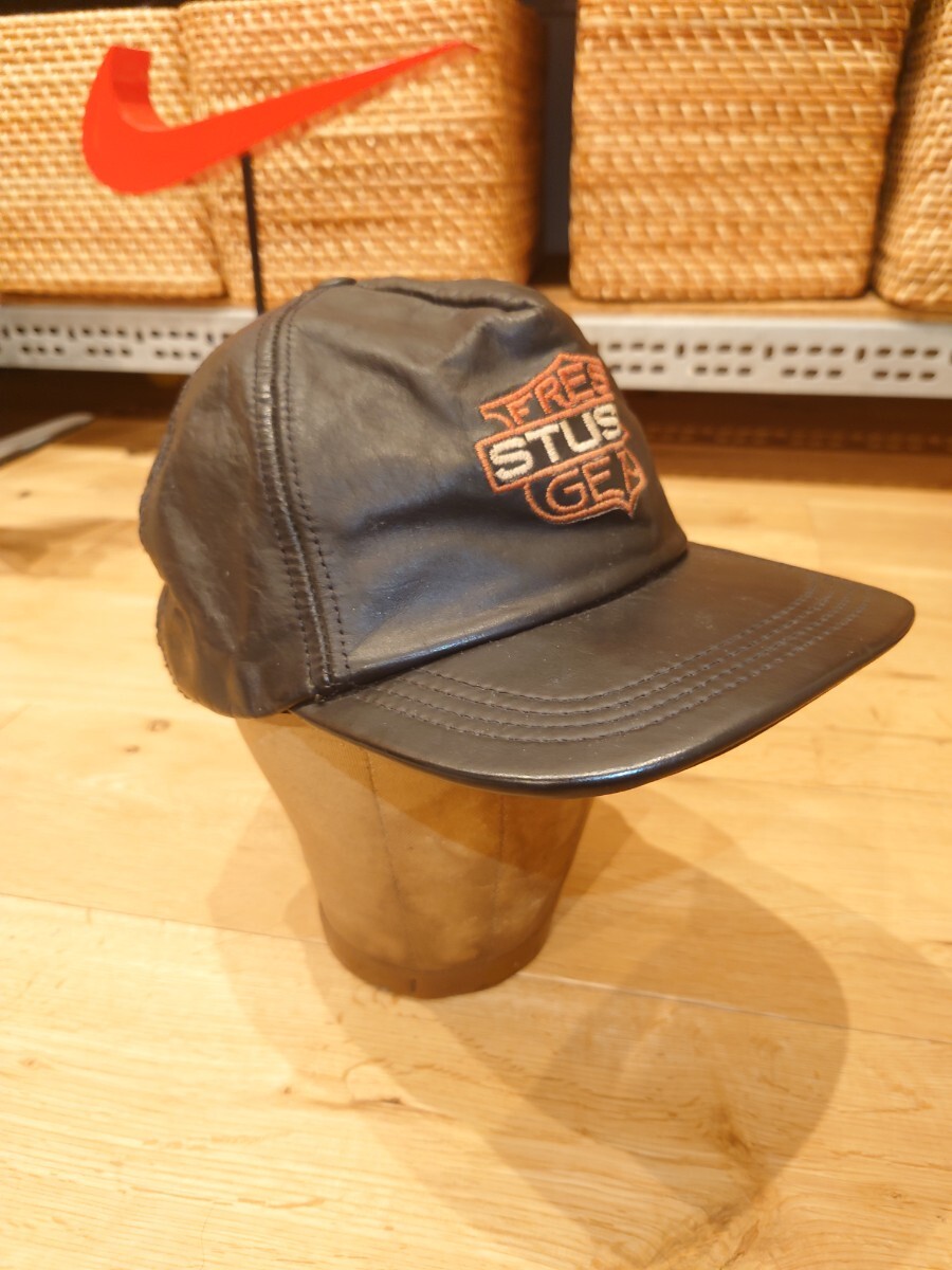 レア 80s〜90s ビンテージ オールド ステューシー レザー キャップ