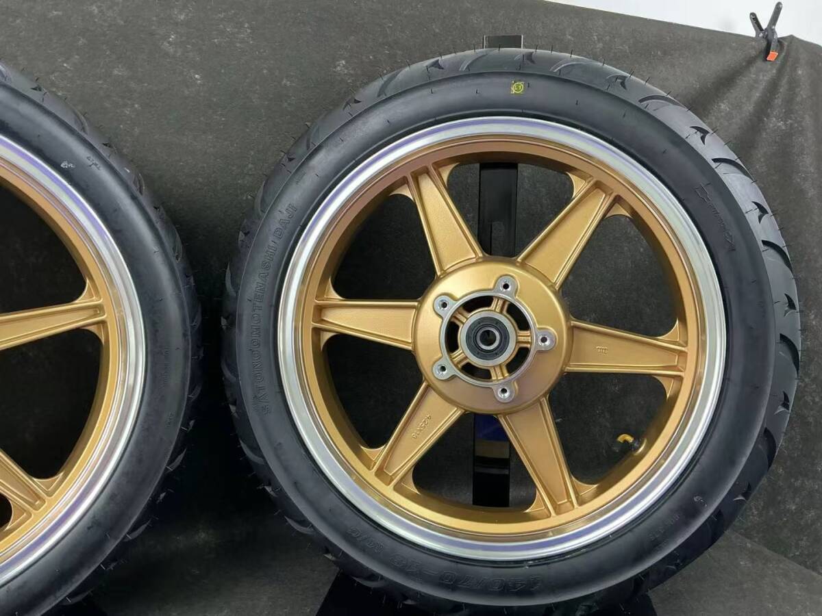 JWL車検対応 ZRX400 タイヤ付 キャストホイール ゴールドシックス/金