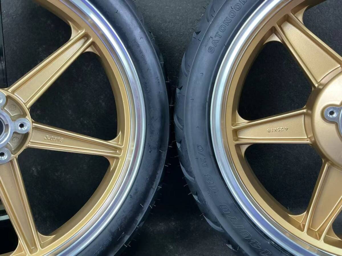 JWL車検対応 ZRX400 タイヤ付 キャストホイール ゴールドシックス/金