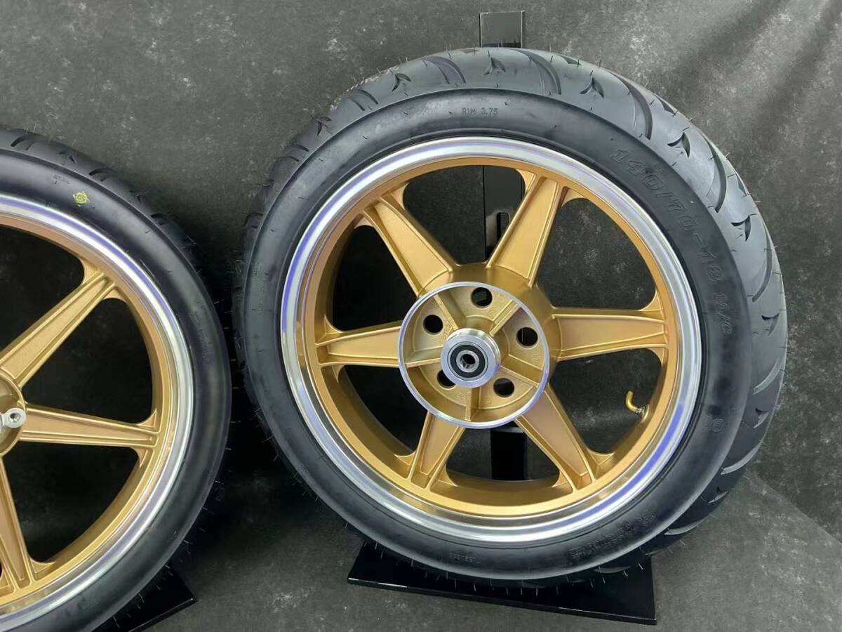 JWL車検対応 ZRX400 タイヤ付 キャストホイール ゴールドシックス/金