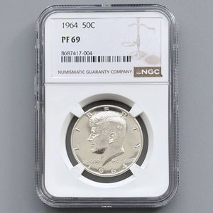 1964年 アメリカ ケネディ ハーフダラー 銀貨 ケース+認定書付き 1964年 アメリカ J・F・ケネディ 記念コイン メモリアル ハーフダラー