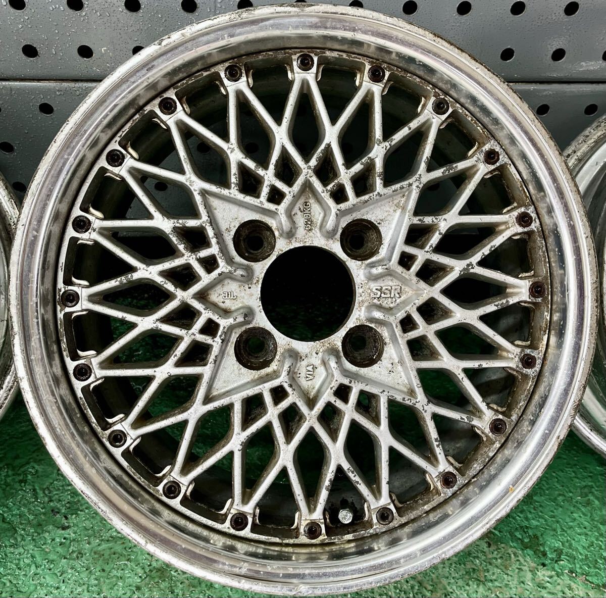 当時物 SSR メッシュ 15インチ 4本 PCD114.3 4穴 7J+25 / 8.5J+20