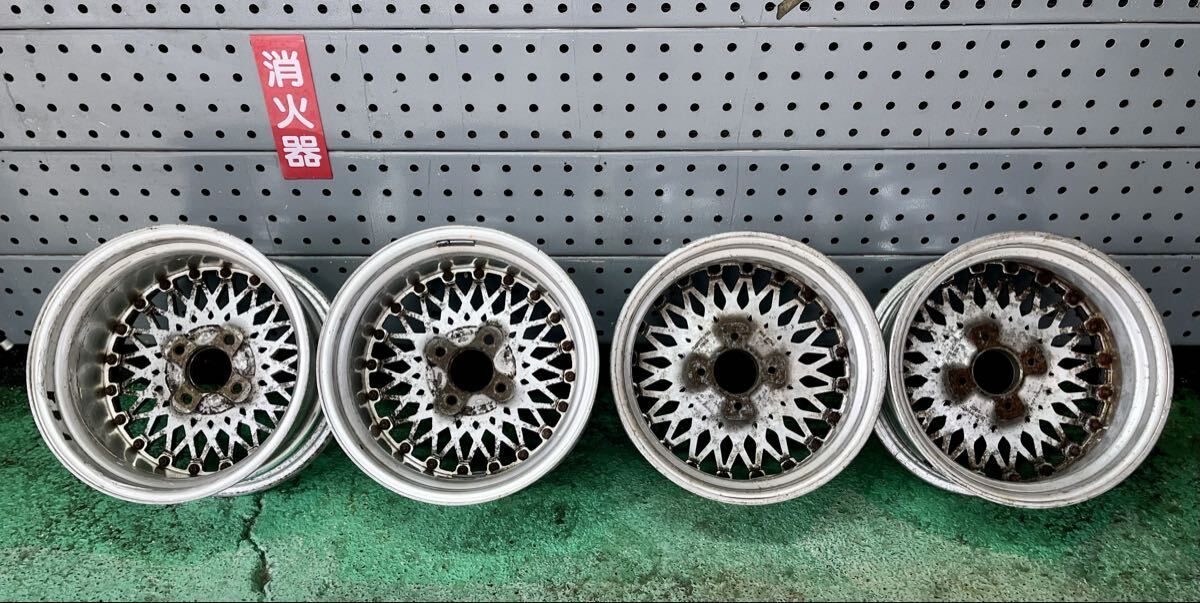 当時物 SSR メッシュ 15インチ 4本 PCD114.3 4穴 7J+25 / 8.5J+20