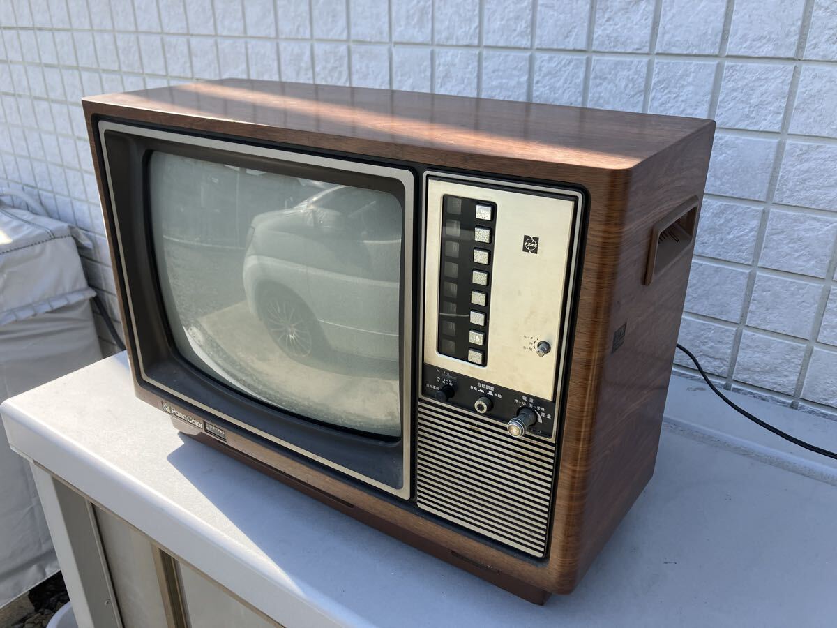 パナカラー ブラウン管テレビ 18インチ　1977年製 見て見てー！昭和レトロ◇ナショナル1977年製木目調ブラウン管テレビ14