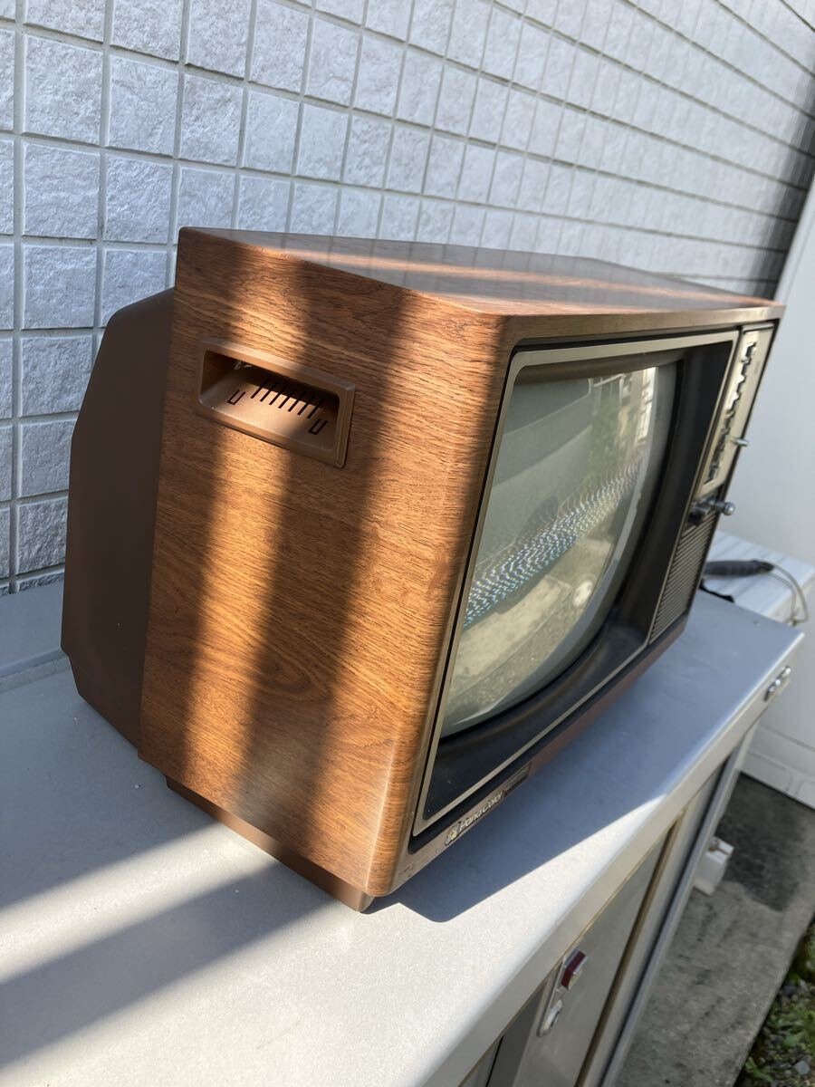 見て見てー！昭和レトロ◇ナショナル1977年製木目調ブラウン管テレビ14