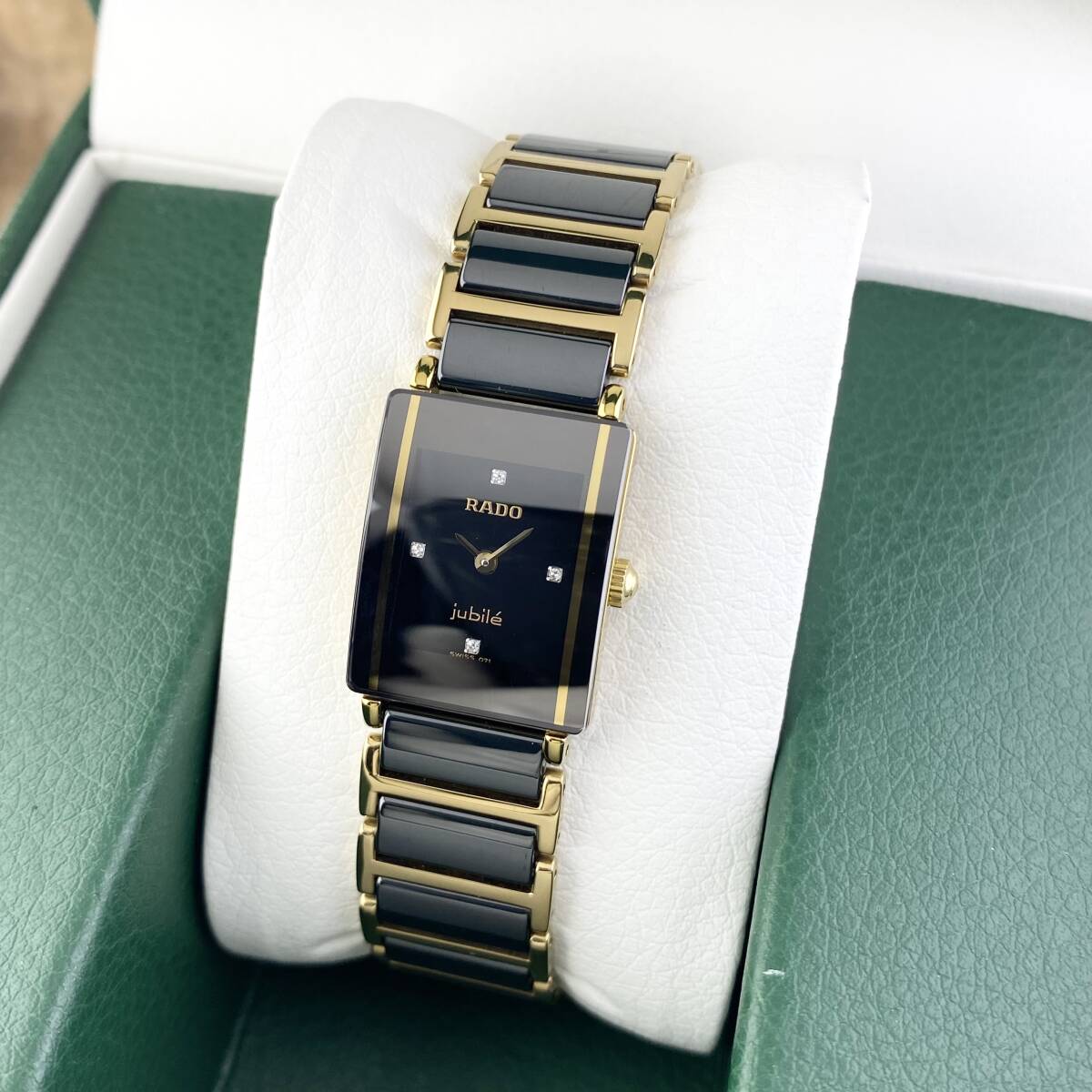 【稼働/新品電池】ラドー　ジュビリー　4P ダイヤ　黒文字盤　腕時計　レディース 1円〜】RADO ラドー 腕時計 レディース 153.0383.3 JUBILE ジュビリー