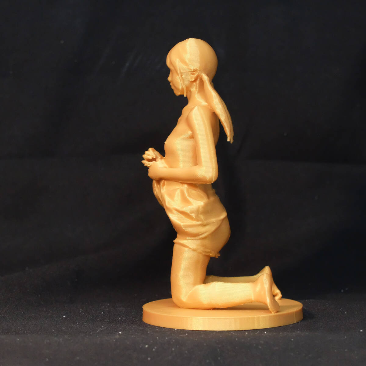 3Dプリント アートオブジェ 西洋彫刻風 女性像 フィギュア ゴールドPLA