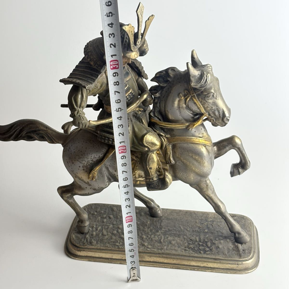 大楠公 楠木正成像 馬乗武将像ブロンズ 細密細工 馬乗武士 騎馬像 武士