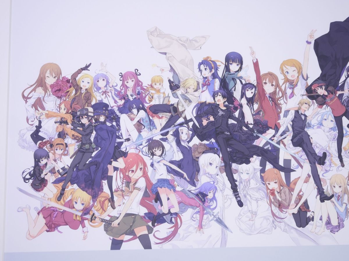 黒星紅白 直筆サイン入 複製原画 大電撃文庫展 人気キャラクター集合
