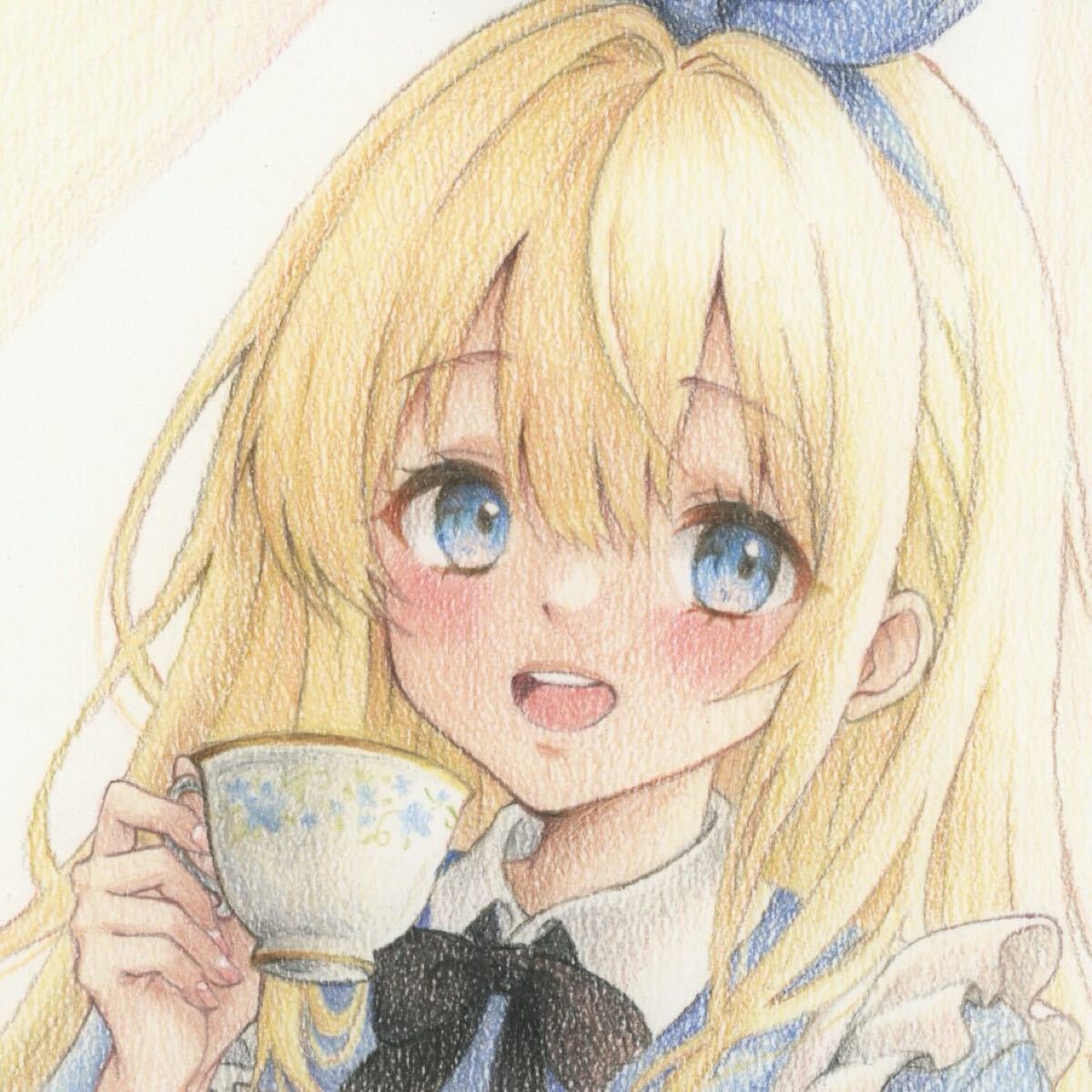 原画】A4 色鉛筆画 手描きイラスト 色鉛筆イラスト アナログイラスト
