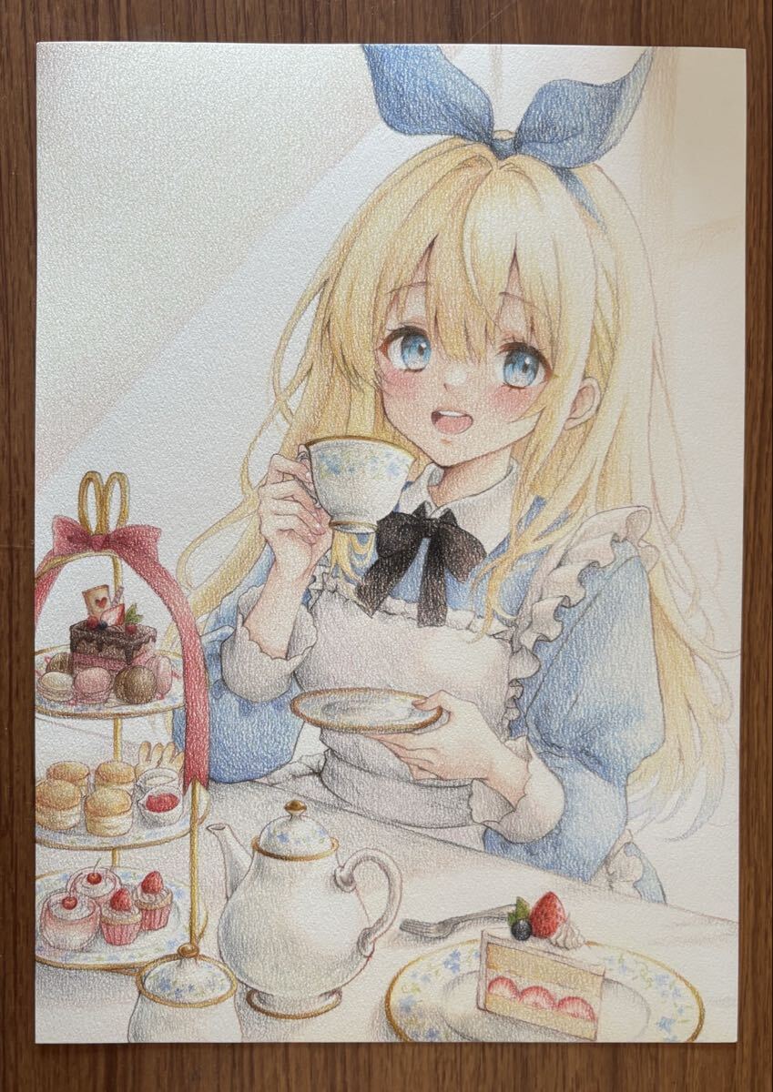 原画】A4 色鉛筆画 手描きイラスト 色鉛筆イラスト アナログイラスト