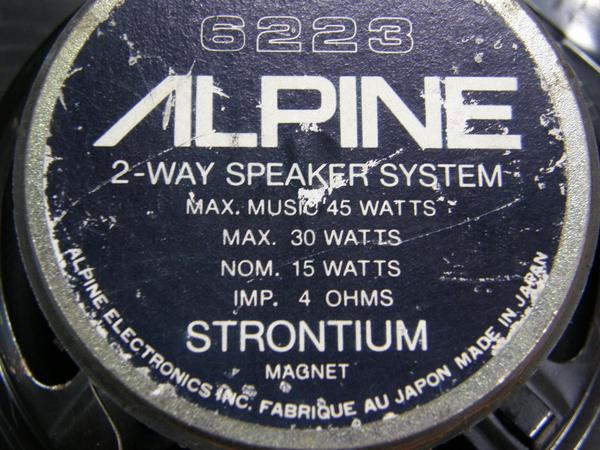 器 ◇◇アルパイン ALPINE 6223 10cmスピーカー 45W 85473◇◇(10cmタイプ