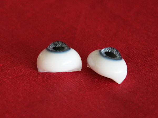 ペーパーウェイトオーバル型グラスアイ (14mm ブルーグレー)(ビスク