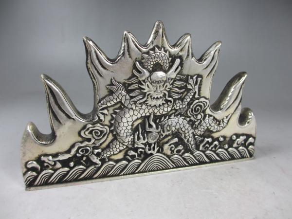 ☆NA☆白銅 龍図 筆架/H8，6cm/W14，5cm/書道具/筆/硯 【公式通販】