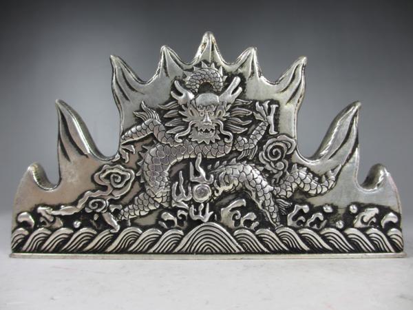 ☆NA☆白銅 龍図 筆架/H8，6cm/W14，5cm/書道具/筆/硯 【公式通販】