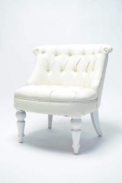 姫系ホワイト≪ラムズゲイト≫１人掛けソファ　白 　VCR-RM1P3W