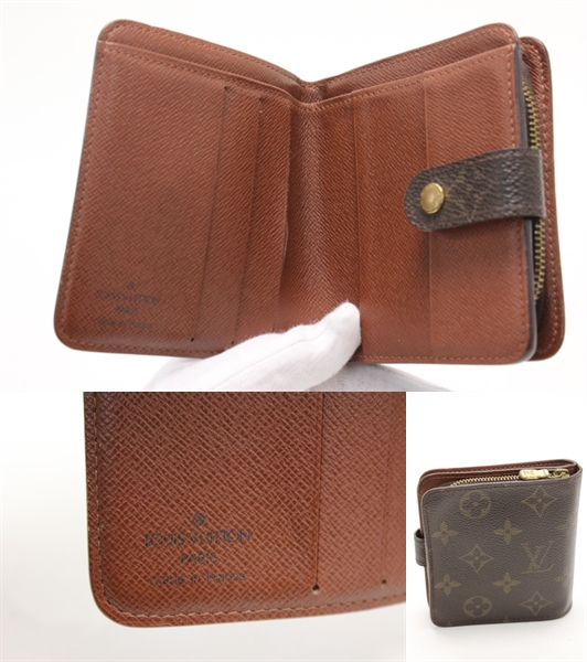 LOUIS VUITTON 二つ折り財布 コンパクト ジップ モノグラム ヴィトン