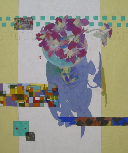 ☆北村さゆり （無所属精鋭）☆優しい静物画8号秀作成り行き！(花鳥