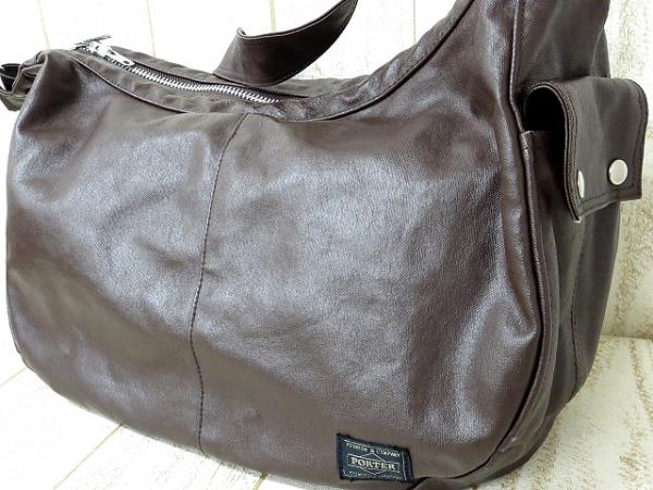 PORTER ポーター ショルダーバッグ フリースタイル 茶 斜め掛け