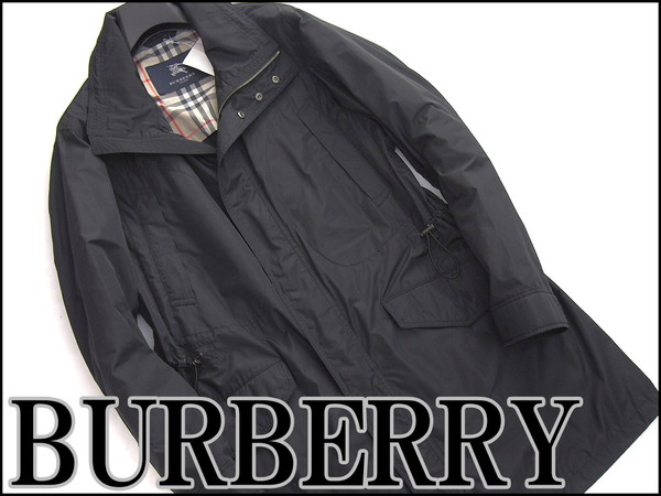 美品バーバリーロンドン パッカブルスプリングコートM黒8567SALE