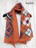 未使用品 【キャピタル】縮絨ウール キリムアーガイルマフラー