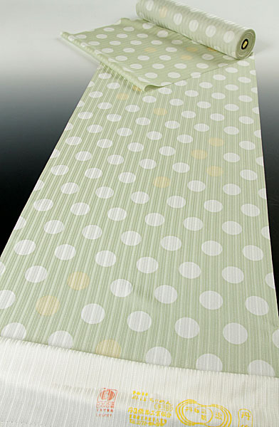 【和遊館】KKw064　仕立付！丹後ちりめん地紋入り小紋　水玉模様