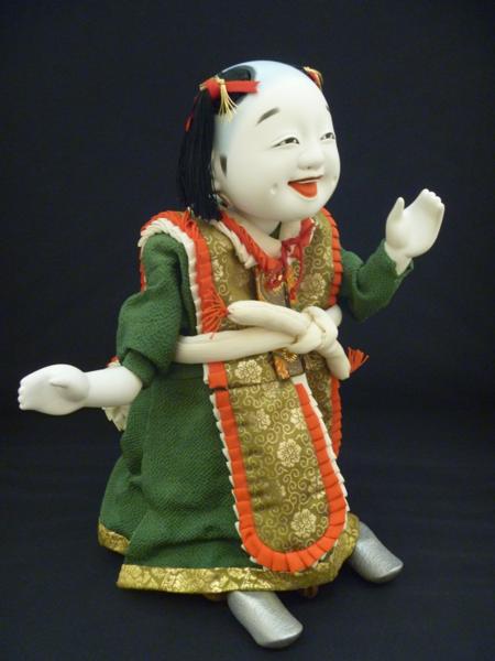 俵屋□有名からくり人形師 8代玉屋庄兵衛 作『唐子遊び』共箱(漆芸