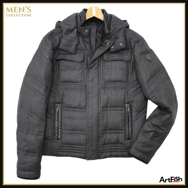 VERRI ★濃グレー フード付ダウン ジャケットx359*s46新品