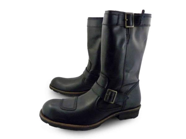 「一期屋」J4442新品INDIAN本革エンジニアブーツ27㌢黒♂■