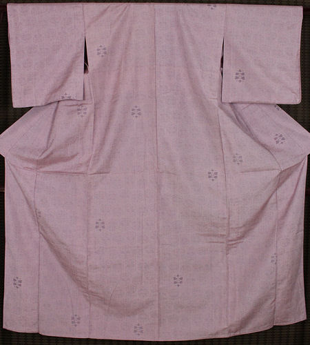 【送料無料】単衣★紬★正絹★花柄　ki15548【良品】