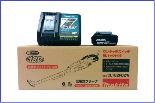 マキタ18V充電式クリーナ CL182FDZW+充電器+5.0バッテリ(BL1850)