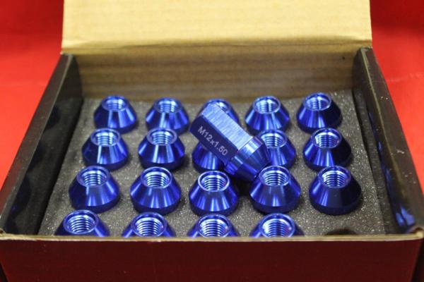 ★TTC軽量アルミカラーナット(貫通S・青)20個[M12×P1.5]jsono