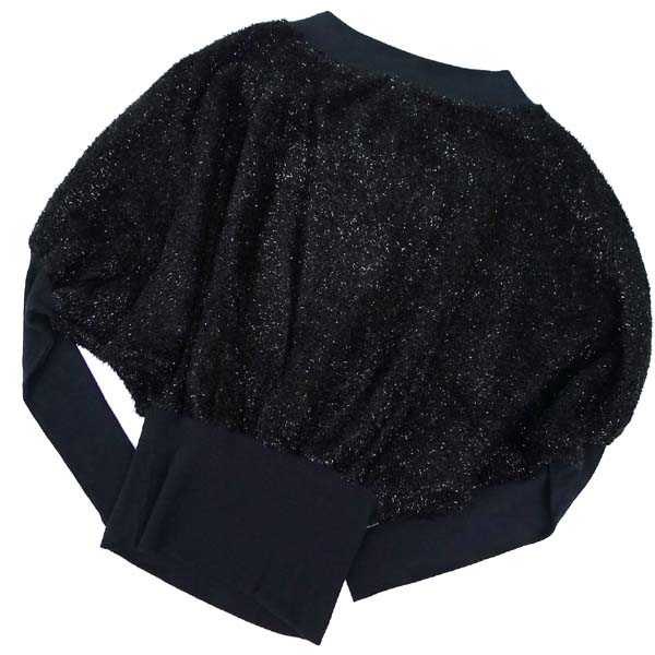 美品D&G*ドルマン*モモンガ*光沢*ニット*セーター*リブ*黒*4153